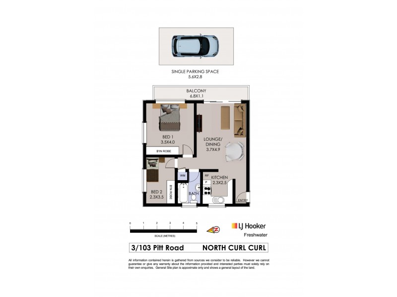 3/103 Pitt Road, North Curl Curl NSW 2099 Floorplan