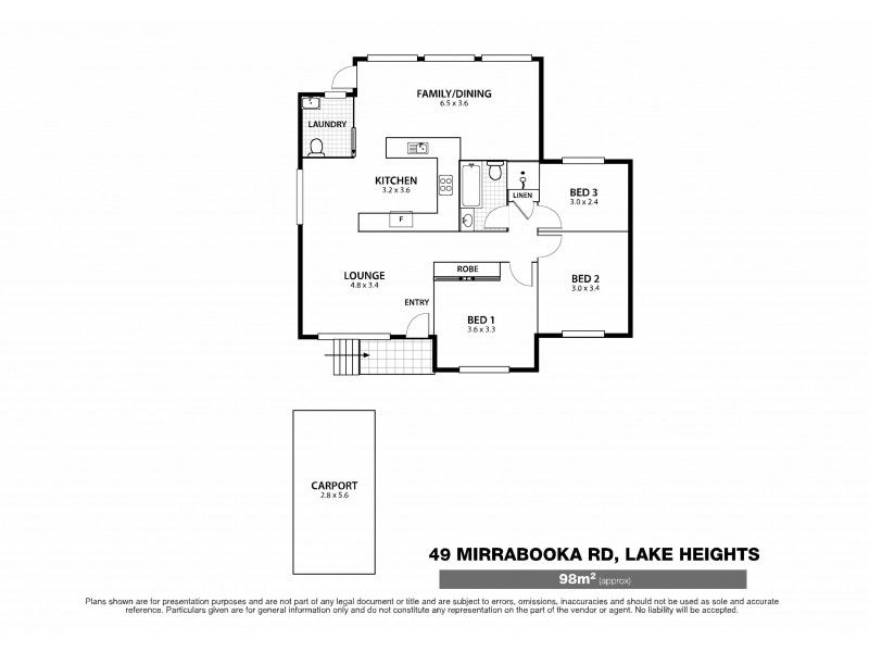 49 Mirrabooka Road, Lake Heights NSW 2502 Floorplan