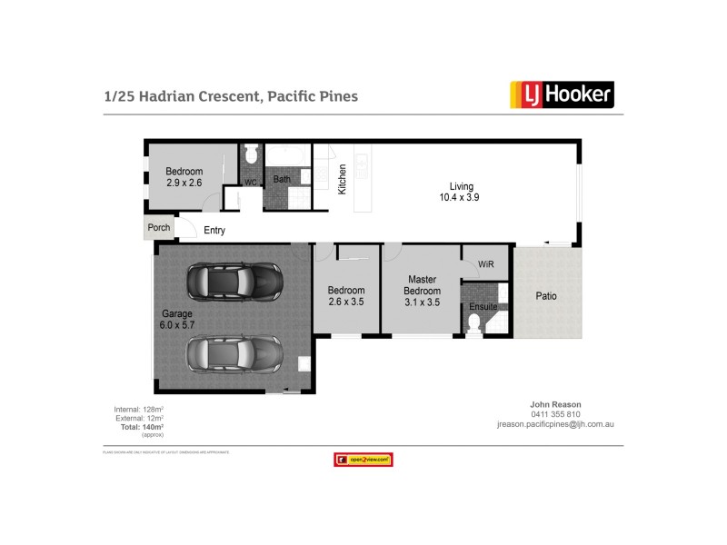 1/25 Hadrian Crescent, Pacific Pines QLD 4211 Floorplan