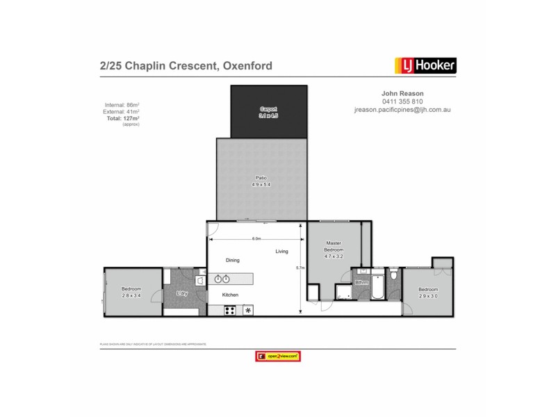 2/25 Chaplin Crescent, Oxenford QLD 4210 Floorplan