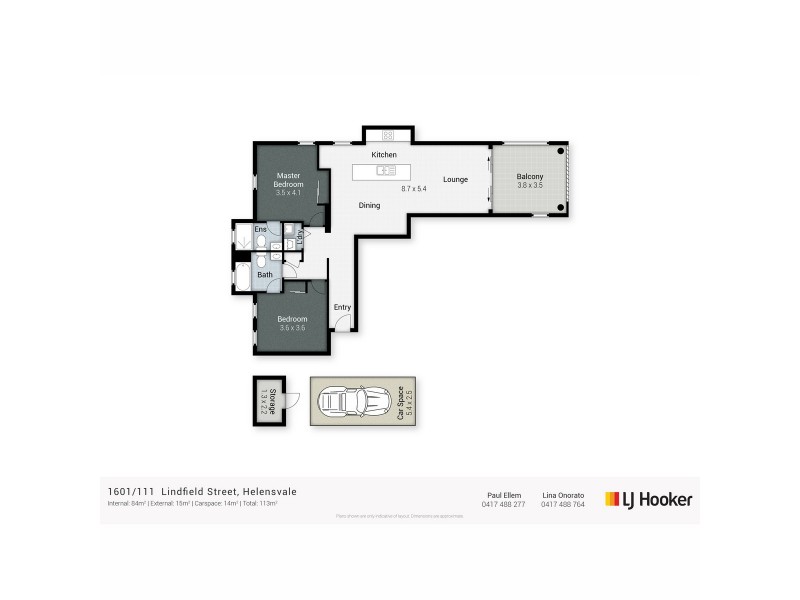 1601/111 Lindfield Road, Helensvale QLD 4212 Floorplan