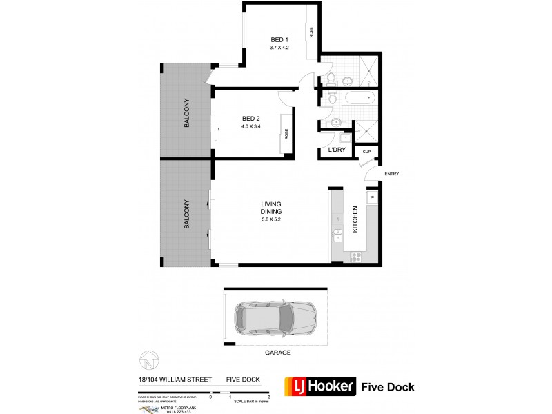 18/104 William Street, Five Dock NSW 2046 Floorplan