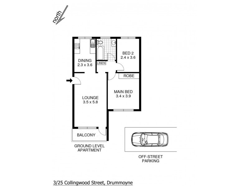 3/25 Collingwood Street, Drummoyne NSW 2047 Floorplan