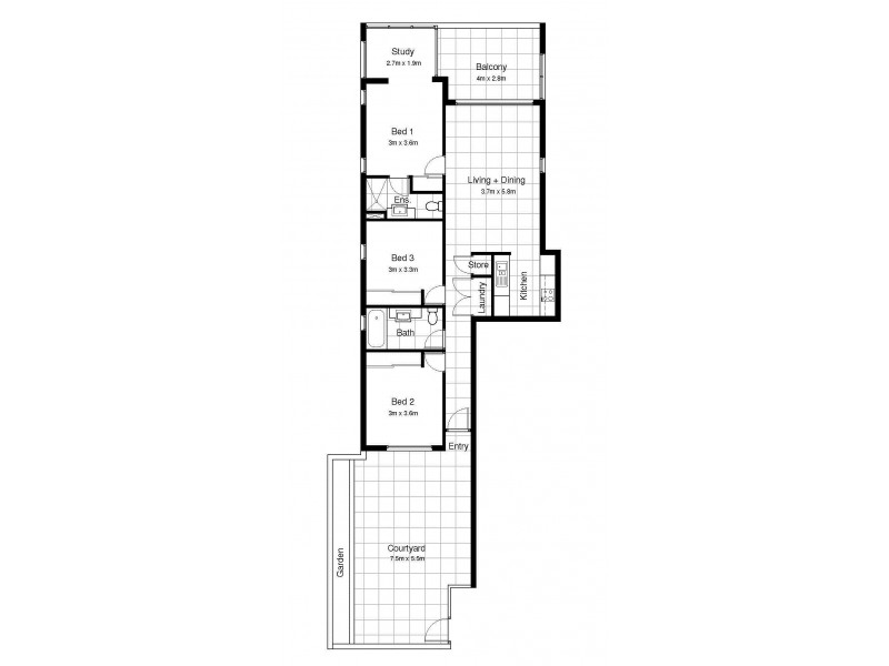 201/28 Dengate Lane, St Lucia QLD 4067 Floorplan