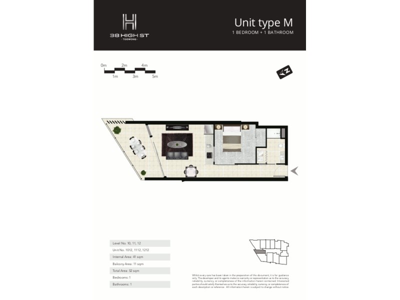 1112/38 High Street, Toowong QLD 4066 Floorplan