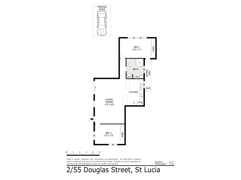 2/55 Douglas Street, St Lucia QLD 4067 Floorplan