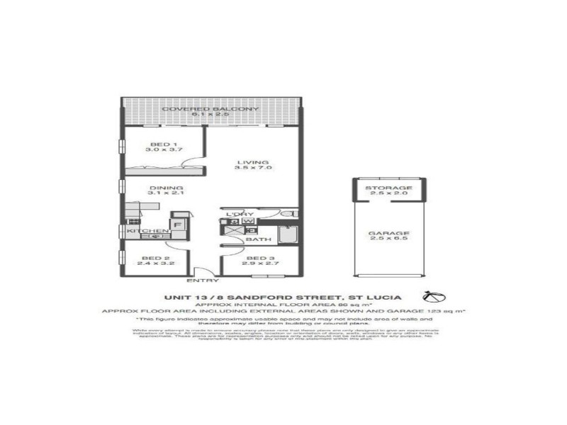 13/8 Sandford Street, St Lucia QLD 4067 Floorplan