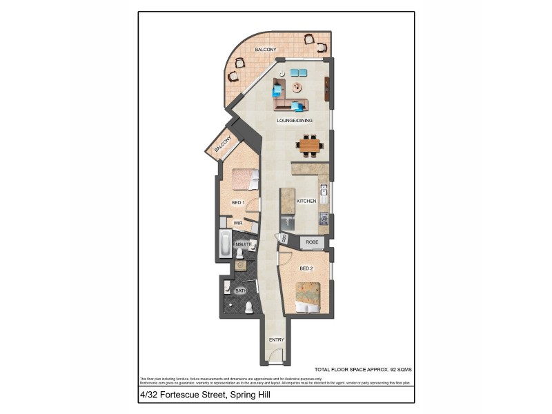 4/32 Fortescue Street, Spring Hill QLD 4000 Floorplan