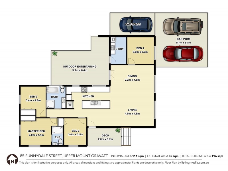 85 Sunnydale Street, Upper Mount Gravatt QLD 4122 Floorplan