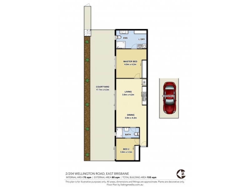2/204 Wellington Road, East Brisbane QLD 4169 Floorplan