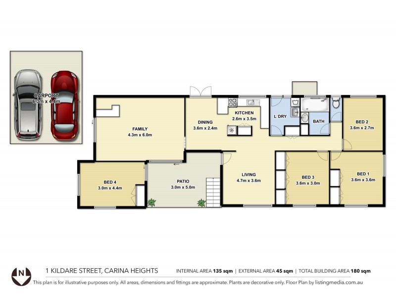 1 Kildare Street, Carina Heights QLD 4152 Floorplan
