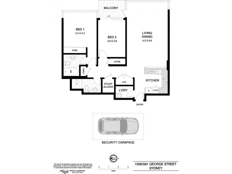 1506/591 George Street, Sydney NSW 2000 Floorplan