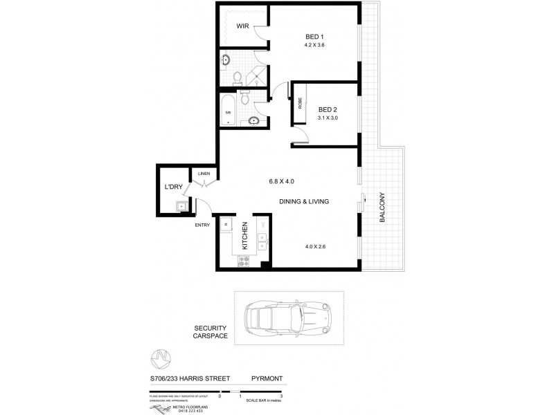S706/233 Harris Street, Pyrmont NSW 2009 Floorplan