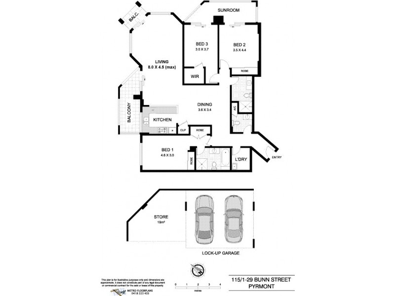 115/1-29 Bunn Street, Pyrmont NSW 2009 Floorplan