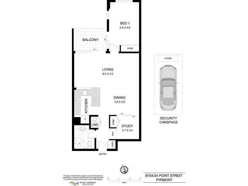 B704/24 Point Street, Pyrmont NSW 2009 Floorplan