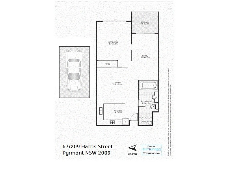 67/209 Harris Street, Pyrmont NSW 2009 Floorplan