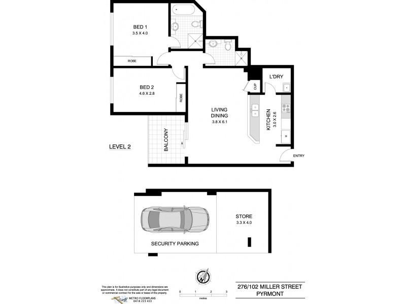 276/102 Miller Street, Pyrmont NSW 2009 Floorplan