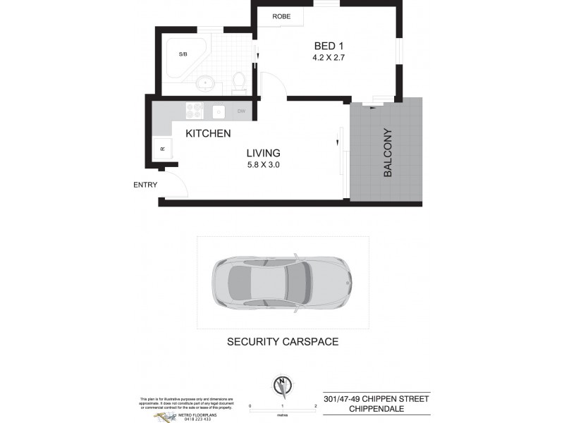 301/47 Chippen Street, Chippendale NSW 2008 Floorplan