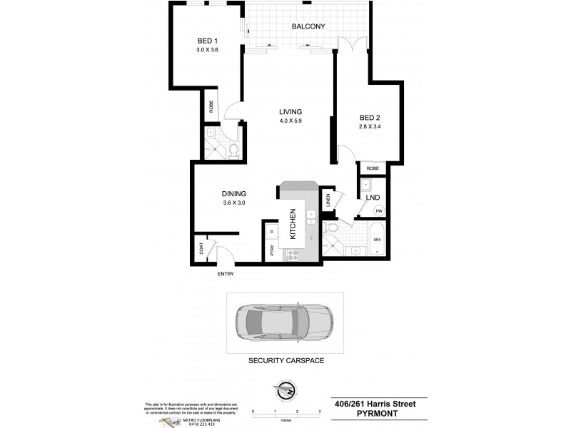 406/261 Harris Street, Pyrmont NSW 2009 Floorplan