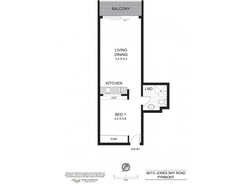 607/2 Jones Bay Road, Pyrmont NSW 2009 Floorplan