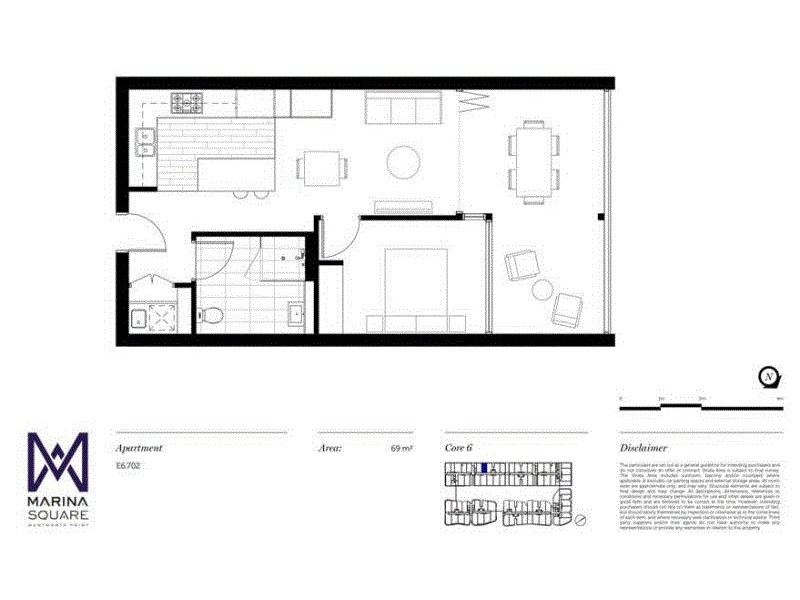 Apartment E6.702/4 Waterways St, Wentworth Point NSW 2127 Floorplan