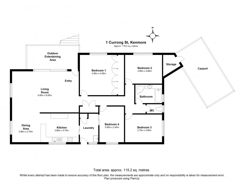 1 Currong Street, Kenmore QLD 4069 Floorplan