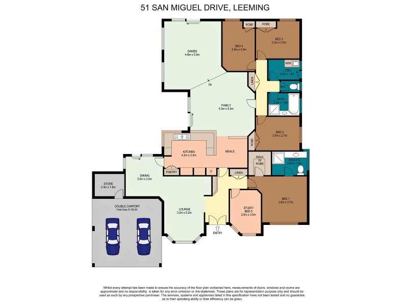 51 San Miguel Drive, Leeming WA 6149 Floorplan