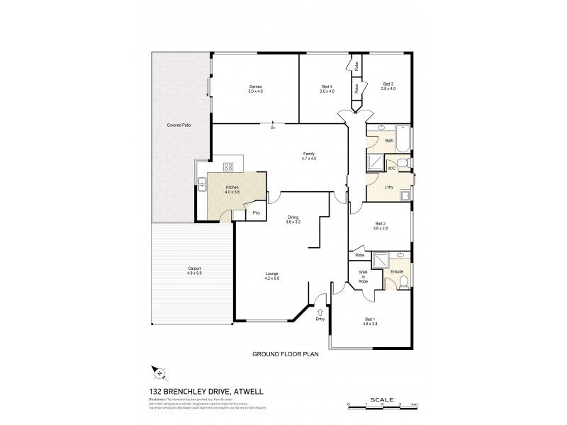 132 Brenchley Drive, Atwell WA 6164 Floorplan