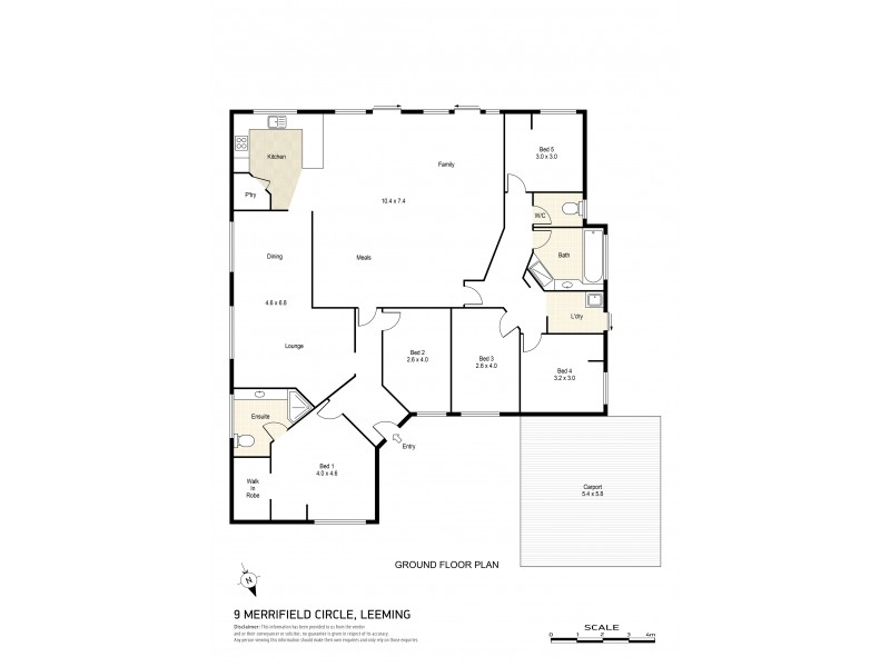 9 Merrifield Circle, Leeming WA 6149 Floorplan