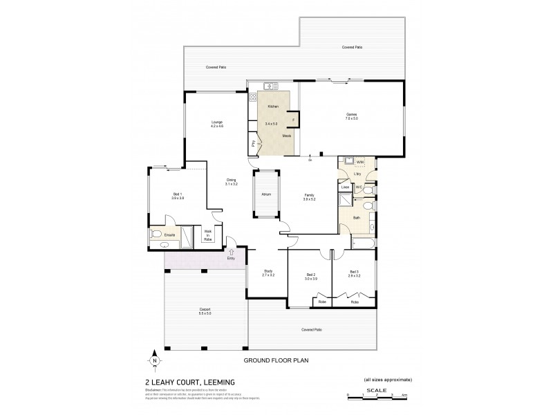 2 Leahy Court, Leeming WA 6149 Floorplan