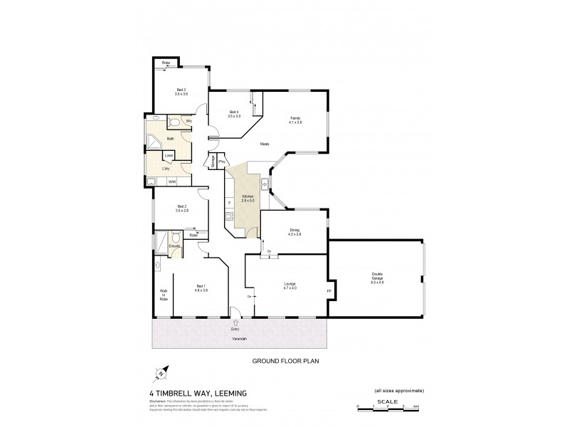 4 Timbrell Way, Leeming WA 6149 Floorplan