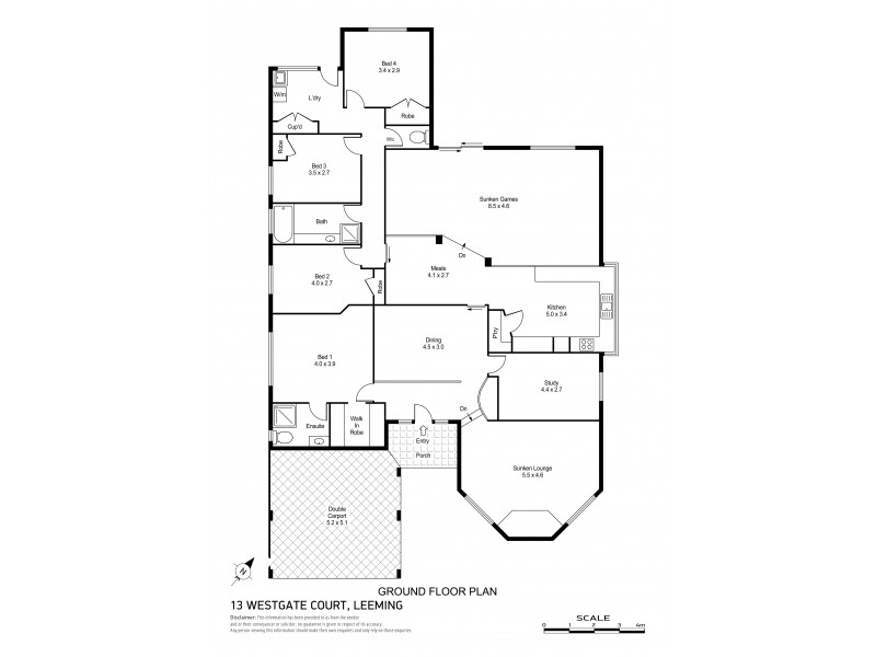13 Westgate Court, Leeming WA 6149 Floorplan
