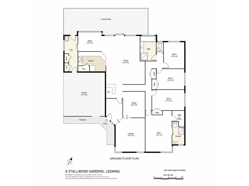 8 Stallwood Gardens, Leeming WA 6149 Floorplan