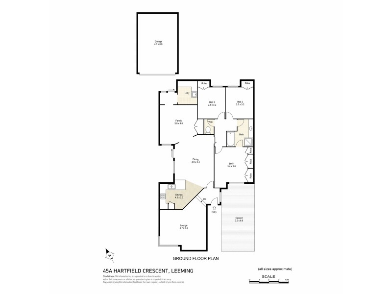 45A Hartfield Crescent, Leeming WA 6149 Floorplan