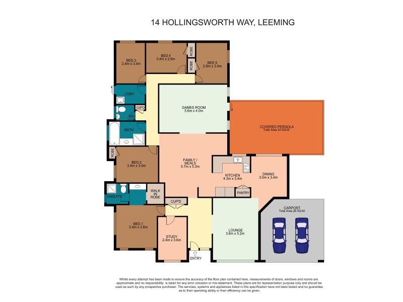 14 Hollingsworth Way, Leeming WA 6149 Floorplan