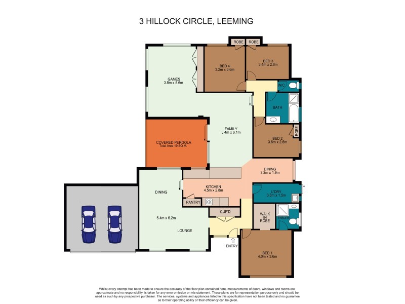 3 Hillock Circle, Leeming WA 6149 Floorplan