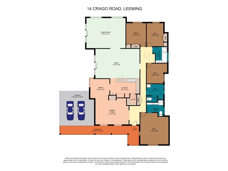 14 Crago Road, Leeming WA 6149 Floorplan