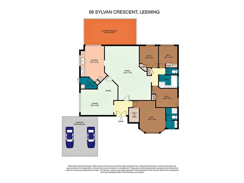 56 Sylvan Crescent, Leeming WA 6149 Floorplan
