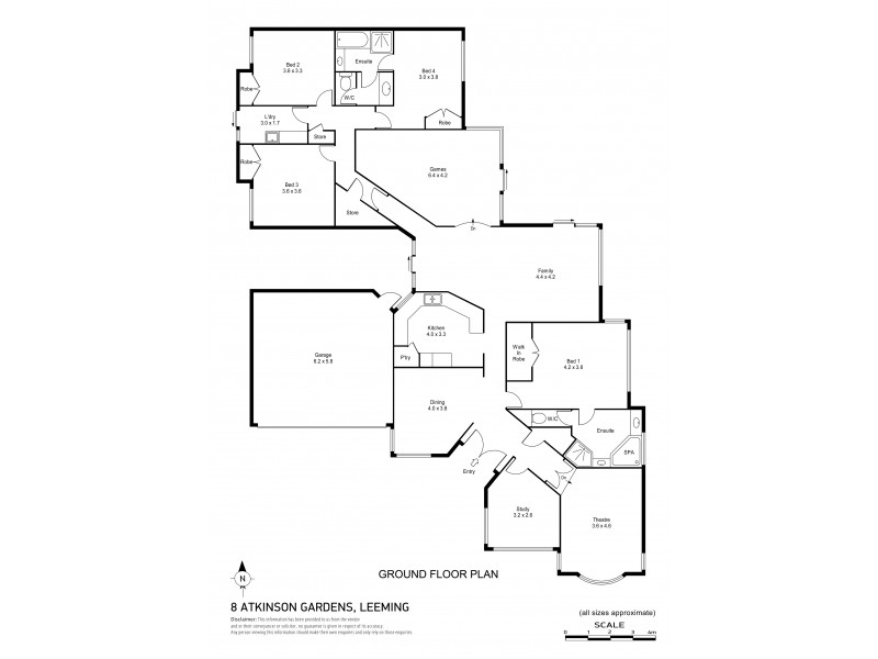 8 Atkinson Gardens, Leeming WA 6149 Floorplan