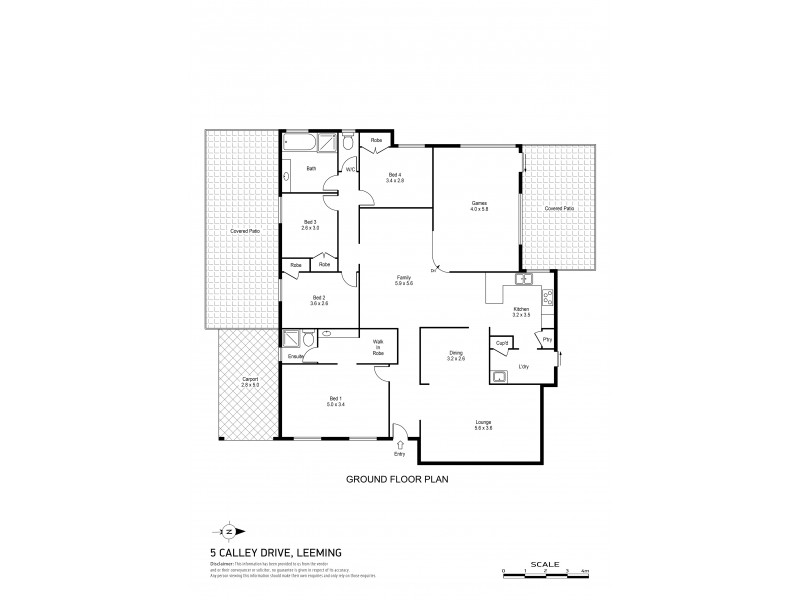 5 Calley Drive, Leeming WA 6149 Floorplan