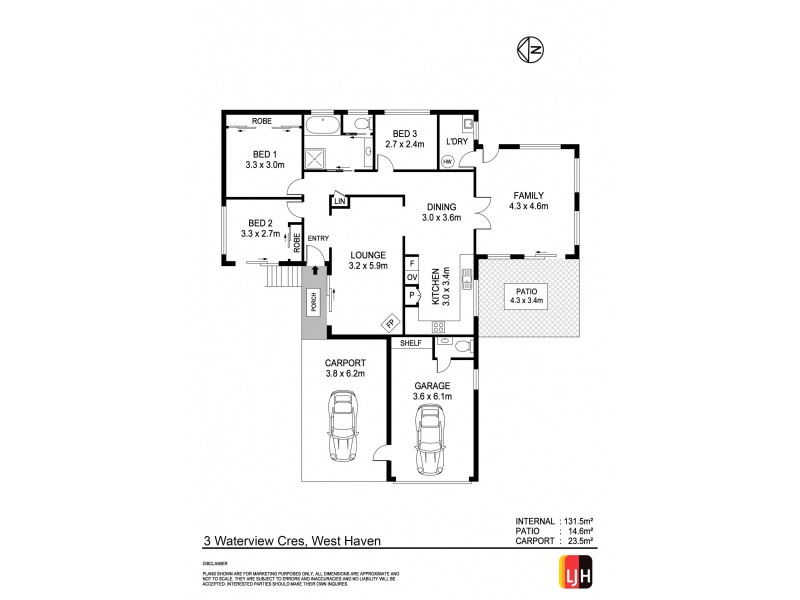 3 Waterview Crescent, West Haven NSW 2443 Floorplan