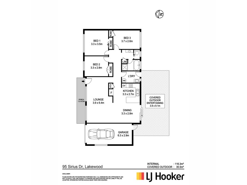 95 Sirius Drive, Lakewood NSW 2443 Floorplan