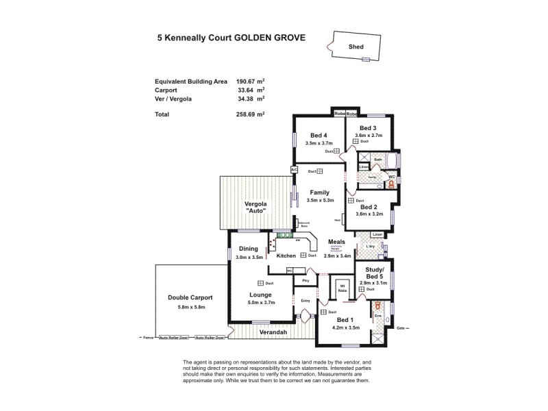 5 Kenneally Court, Golden Grove SA 5125 Floorplan