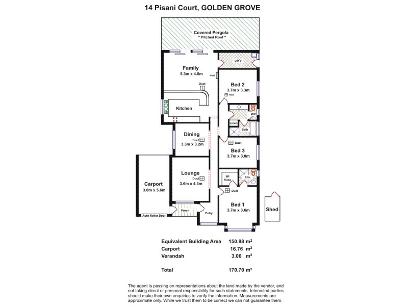14 Pisani Court, Golden Grove SA 5125 Floorplan