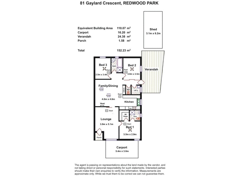 81 Gaylard Crescent, Redwood Park SA 5097 Floorplan