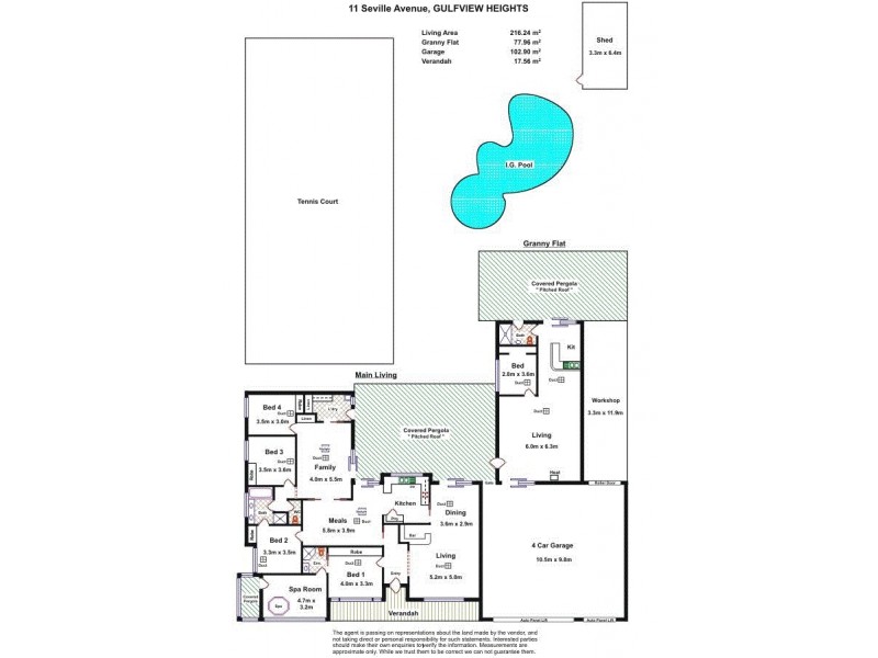 11 Seville Ave, Gulfview Heights SA 5096 Floorplan