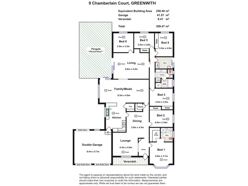 9 Chamberlain Court, Greenwith SA 5125 Floorplan