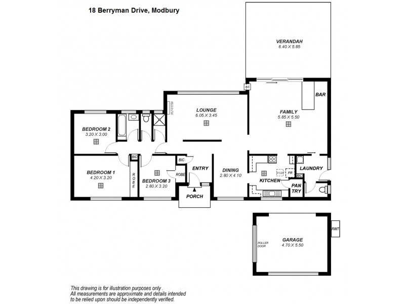 18 Berryman Drive, Modbury SA 5092 Floorplan