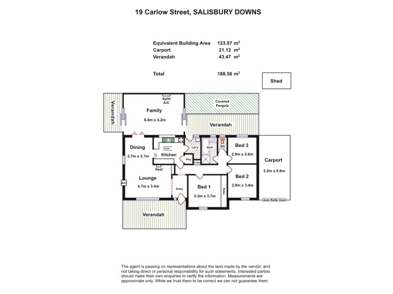 19 Carlow Street, Salisbury Downs SA 5108 Floorplan