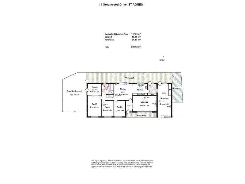 11 Greenwood Drive, St Agnes SA 5097 Floorplan